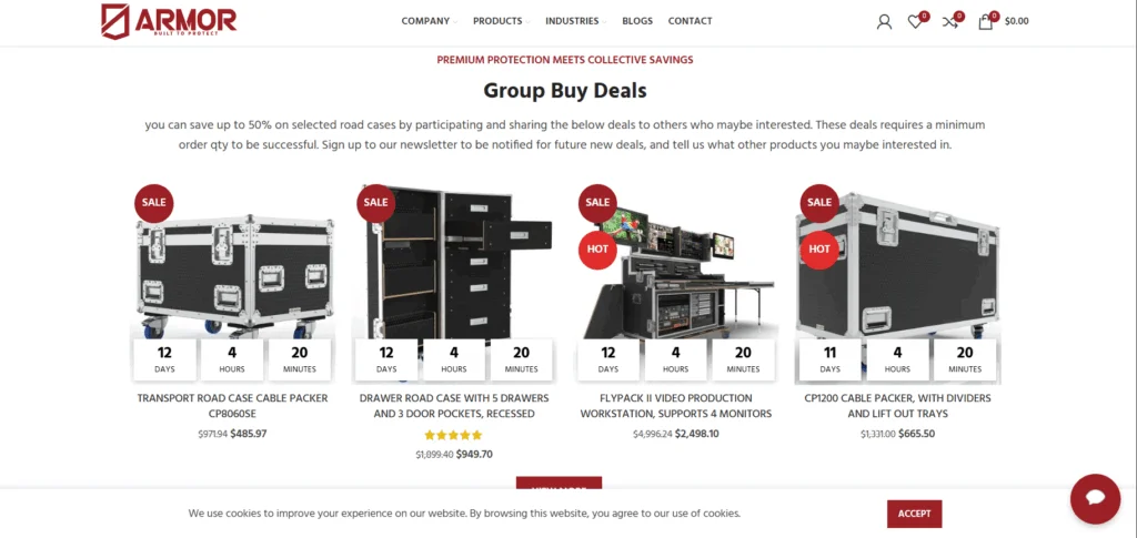 Technical SEO Case Study: Armor Road Cases supporting screenshot